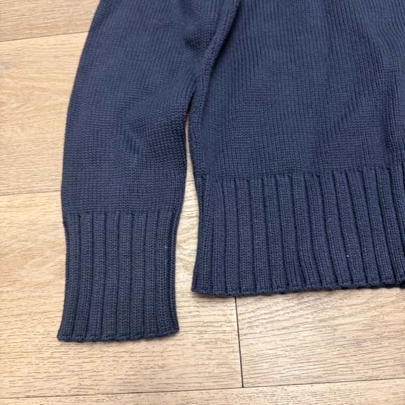 J Crew Navy Cotton Mock Neck Turtleneck Sweater in Navy Blue | SMALL NWT - Picture 4 of 12